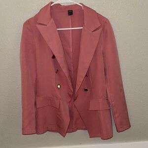 SHEIN Rose Double-Breasted Blazer